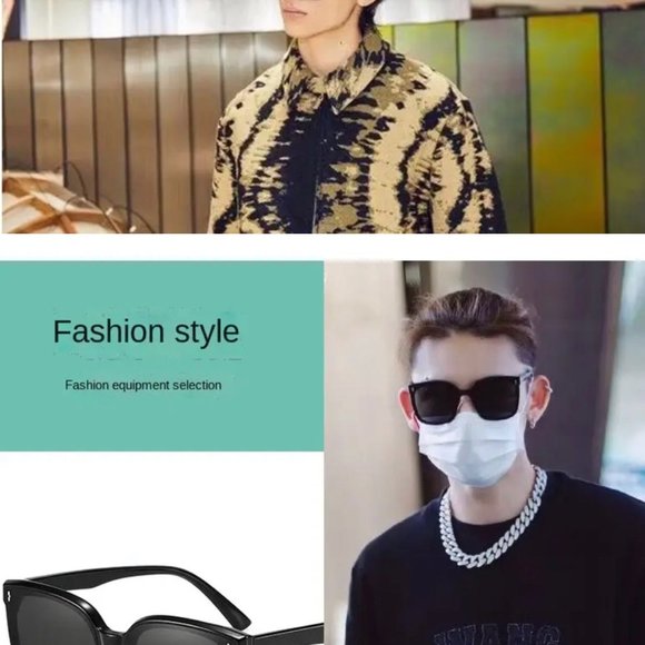 OIMG Vintage Square Sunglasses Women Oversized Sunglass Men Retro Black Sun Glas - Picture 6 of 8